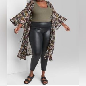 NWT Ava and Viv 4x faux leather pull on pants